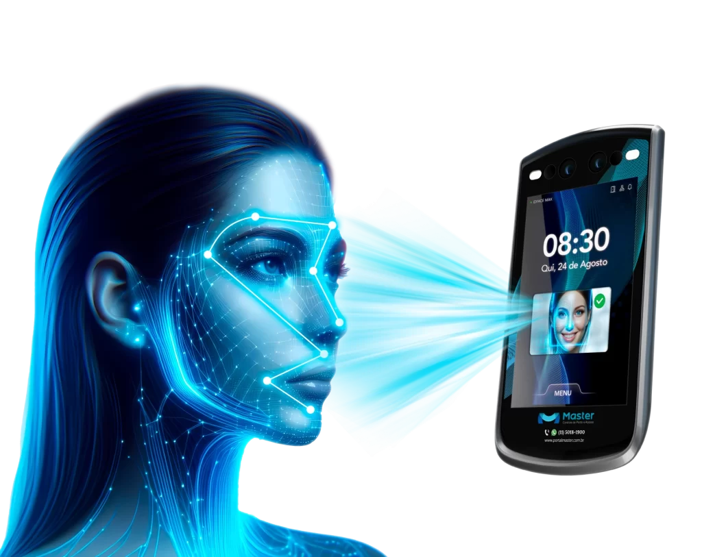 Controle de Ponto e Acesso 4 slide id face max Master Tecnologias